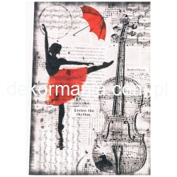 Papier ryżowy Ciao Bella A4 21*29,7cm P006 , baletnica ,skrzypce